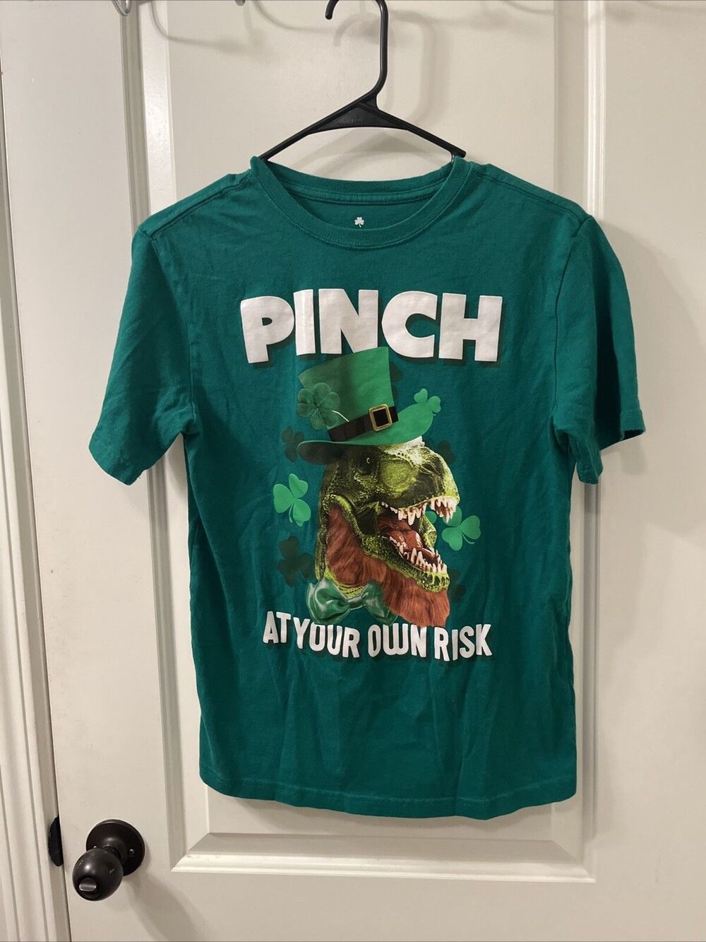St. Patrick’s Day Pinch At Own Risk Boys T-shirt Size XL 14-16 Green
